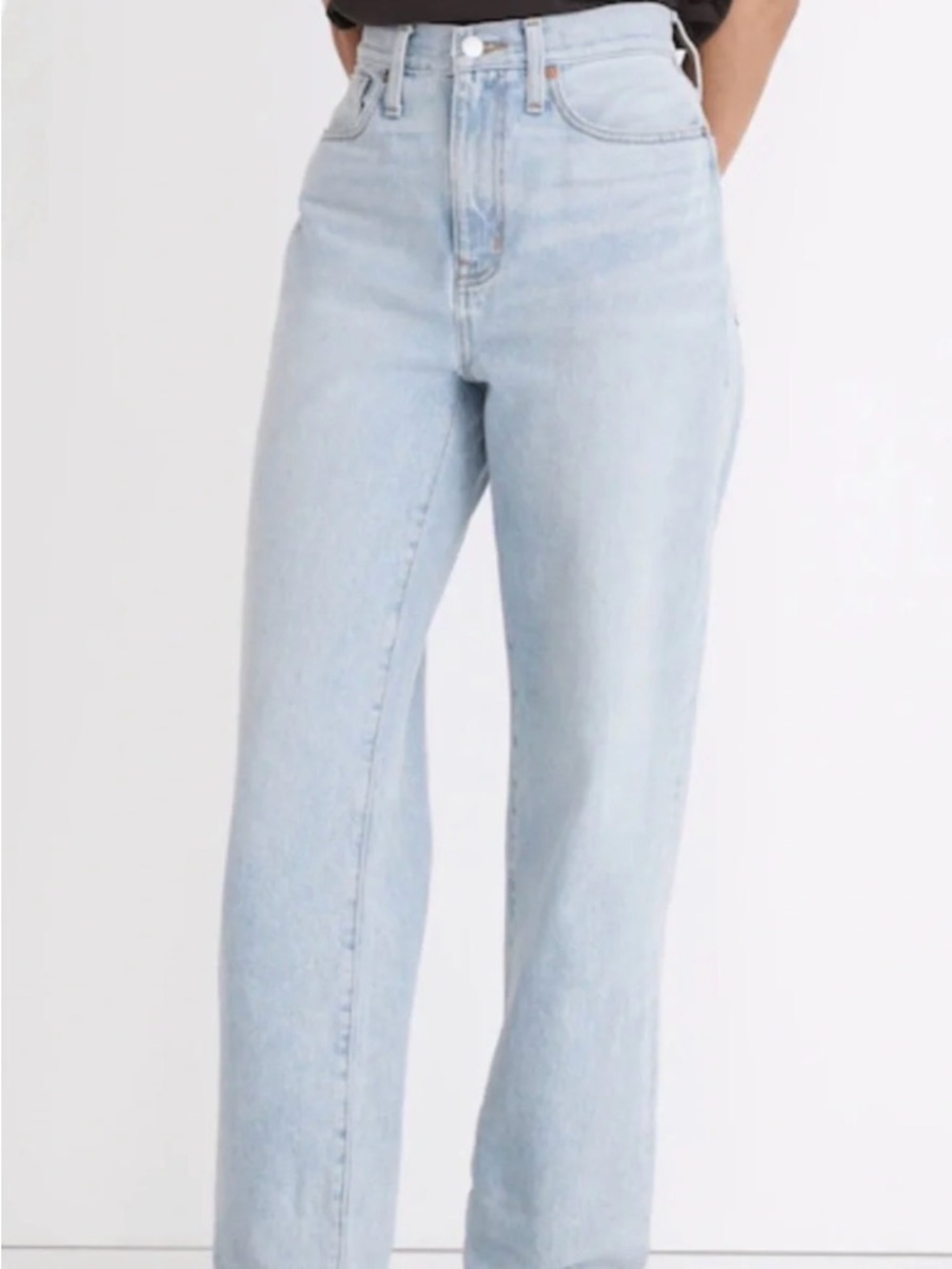 Made well Baggy Straight Jeans Size 32 Light Wash Raw Hem
